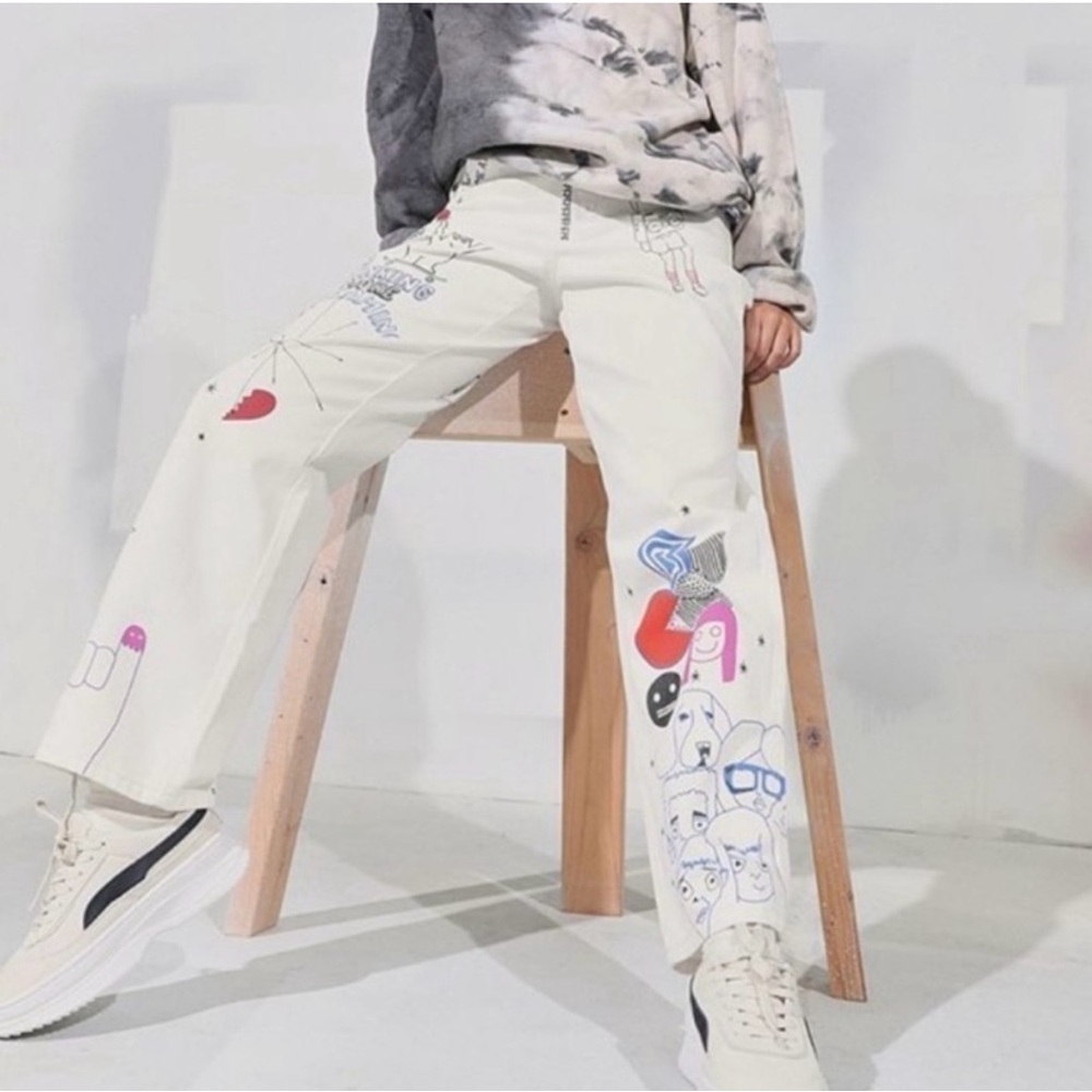 BDG Urban Outfitters  Ivory High-Rise Carpenter Jeans